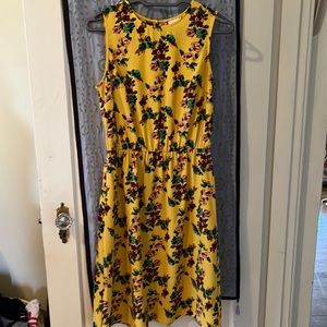 Size Small A.N.D E A W Y yellow floral print sleeveless dress